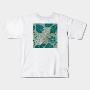 Tropical Leaves - Earthy Colors Kids T-Shirt